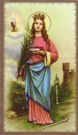 Saint Barbara, Holy Card